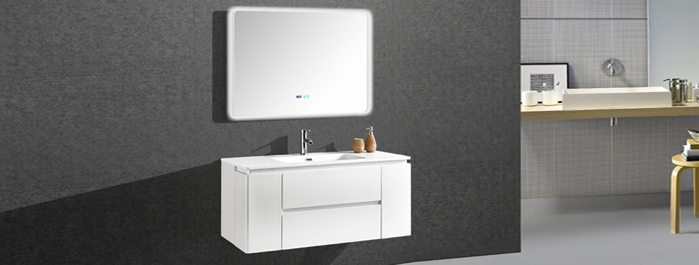 IL1910 Floating Single Vanity with Lighted Wall Mirror