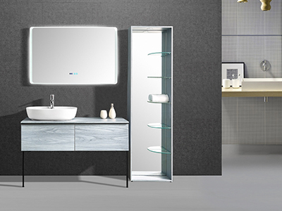 IL1967 Floor Standing 3-Piece Bath Suite with Mirror Cabinet and LED Mirror