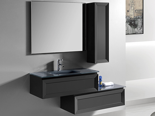 IL-1561 Black Bathroom Vanity Set with Mirror