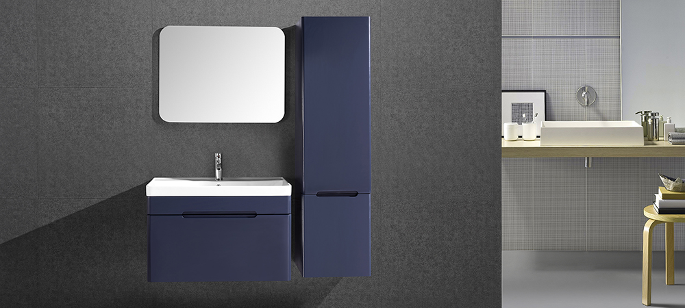 IL-2553 Matte Blue Bathroom Cabinet Set with Mirror