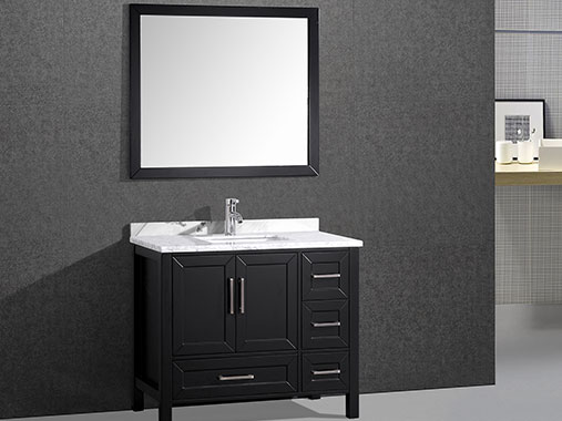 IL-6503 Black Bathroom Vanity Set with Framed Mirror