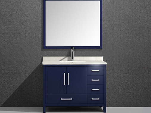 M6506 Matte Blue Bathroom Vanity with Framed Mirror